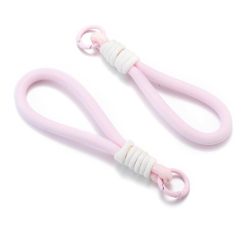 10 colors Mesh Lanyard Fluorescent Braid Rope Phone Case Hanging Cord Keychain Bag Pendant DIY Keychain V1002