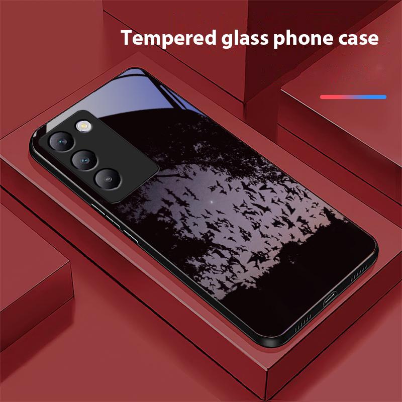 The Dark House For Y72 33S 11 03 36 96 Lite 35 16 Iqoo 12 V40 SE 5G 29 40 21 30 X80 Pro Vivo Tempered Glass Phone Case Black