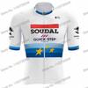 Soudal Quick Step Cycling Jersey Men's Set Summer Cycling Clothing Road Race Bike Shirt Suit MTB Women Bicycle Bib Shorts