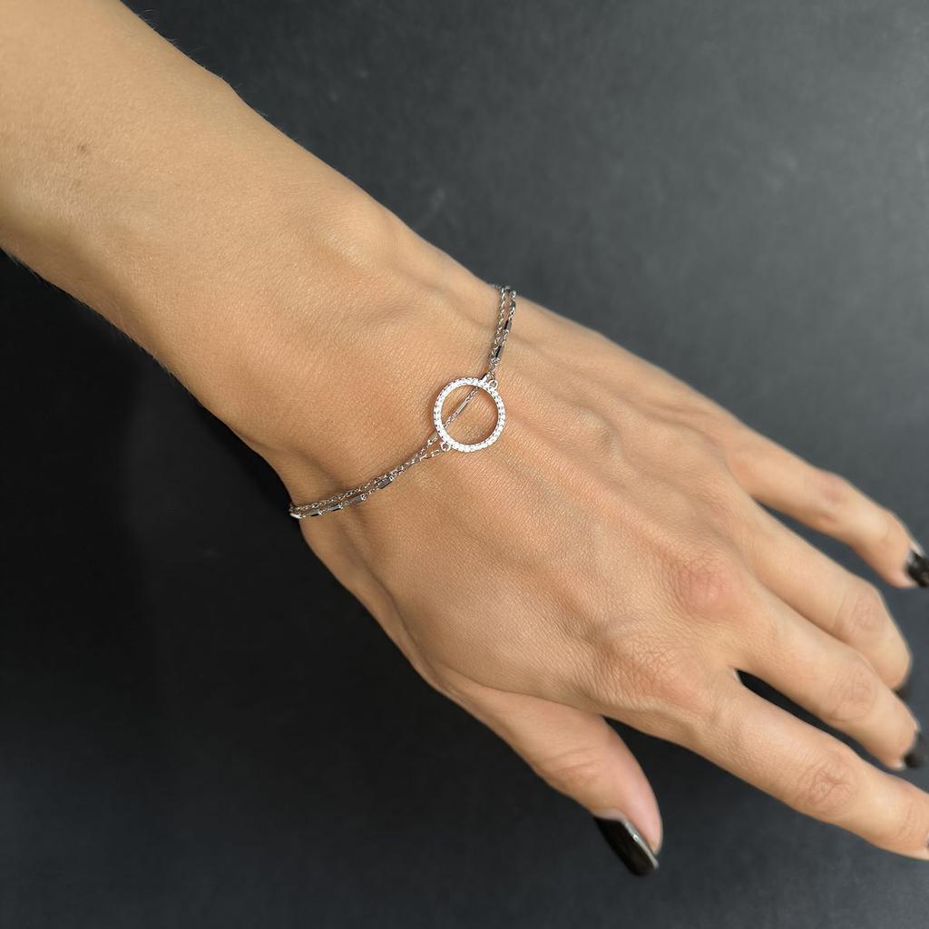 Sølvarmbånd med cubic zirconia, produktvekt 2,7 g (2190691)