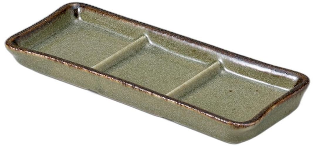 

Тарелка Карацу x x Тарелка для собы с тремя отделениями Сетомонохонпо (большой) [19.5 7.5 2см]