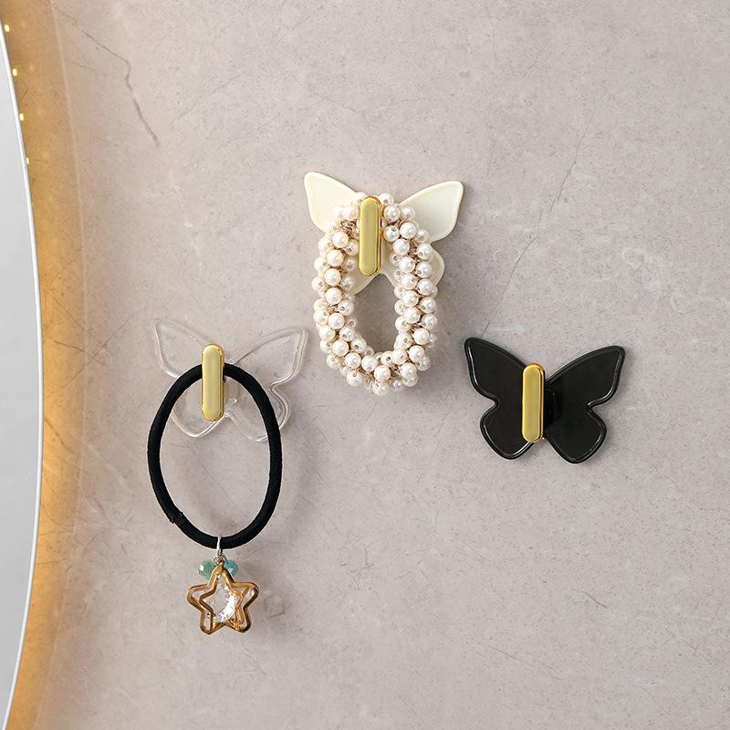 1PCS New Butterfly Hook Light Luxury Bathroom Punch-free Adhesive Hook Strong Load-bearing Kitchen Door Key Bag Hook