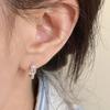 Minimalist Geometric White Zircon Earrings For Women Girl Korean Jewelry Ladies Gift Party