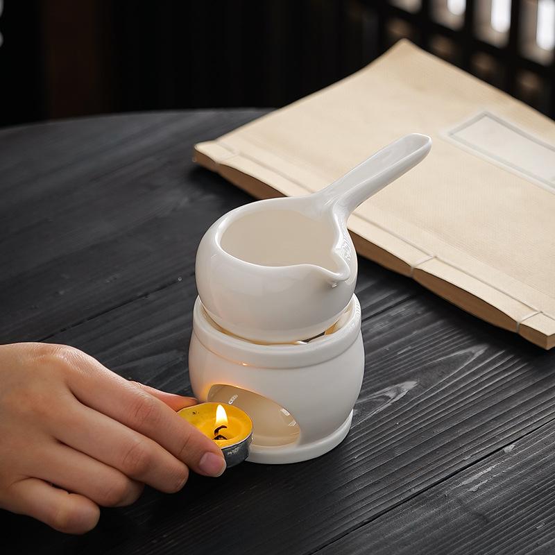 Ceramic Double Boiler Incense & Essential Oil Burner: Modern Minimalist Design for Indoor Aromatherapy, Air Purification & Odor Removal.