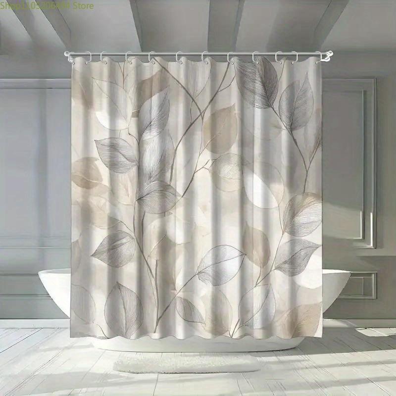 

1Pc Bathroom Shower Curtain, Diy Home Decoration, Autumn Painted Festival Shower Curtain, Includes 12 Hooks, 180*180Cm Bathroo W60H190(CM)-1 Pcs