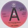 7-Zoll-Schallplatte JOE JONES JIMMY BOWEN You Talk Too Much Im Stickin Wi 7N25711 Pye International 1974 UK Rock Gebraucht