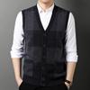 FORTEI Men's 100% Pure Wool V-Neck Buttoned Sweater Vest