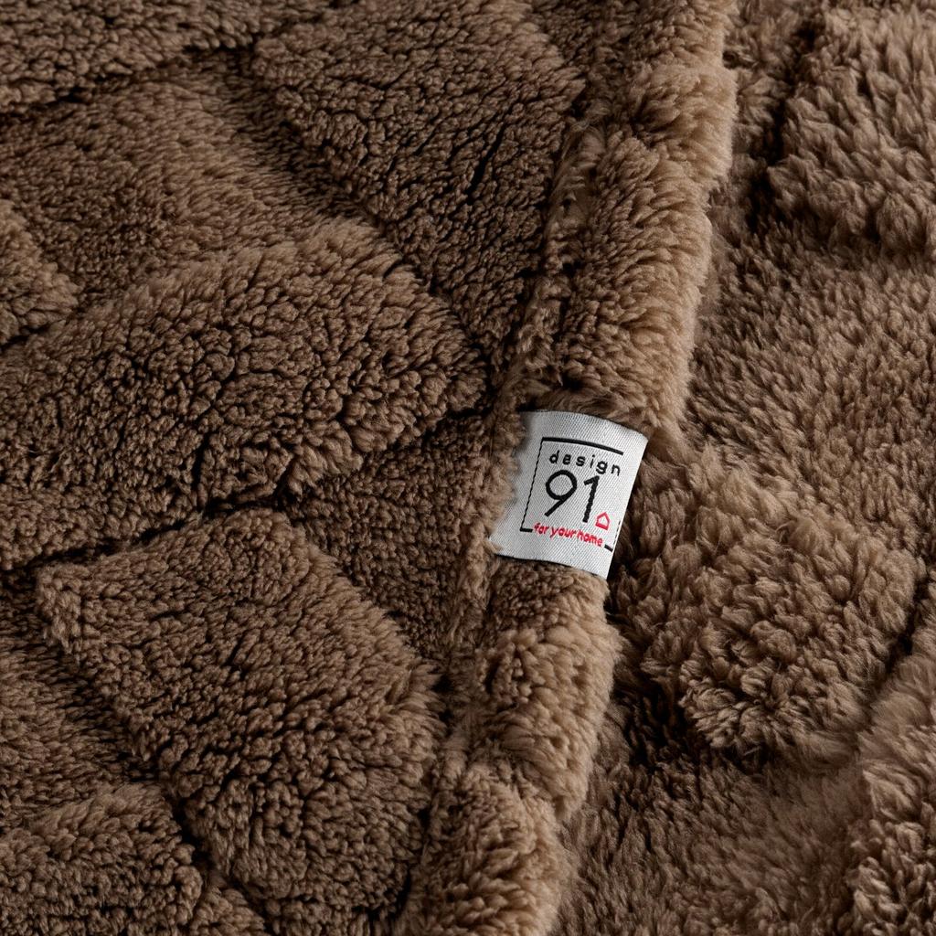 Eurofirany Blanket Cover Bedspread Flannel D91 Plaid Pattern 150X200Cm Dark Brown