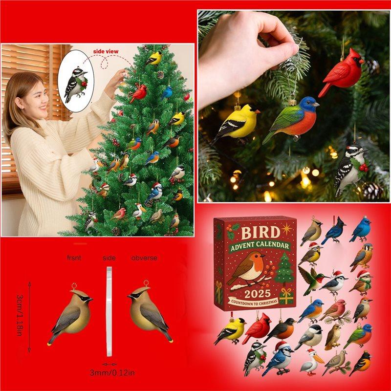 A84E-Bird Advent Calendar 2026 2D Design Includes 24 Gifts Christmas Gift Blind Boxes Countdown Calendar Decor