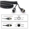 Aviation Head Spring Wire Four-Way Camera Connection Cable for Truck and Semi-Trailer Monitoring
