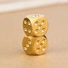 6 Stück 15mm Massives Messing Gold Metall Würfel - Handpoliert 6-seitig Hochwertige Spielwürfel Stressabbau Familienspielzeug