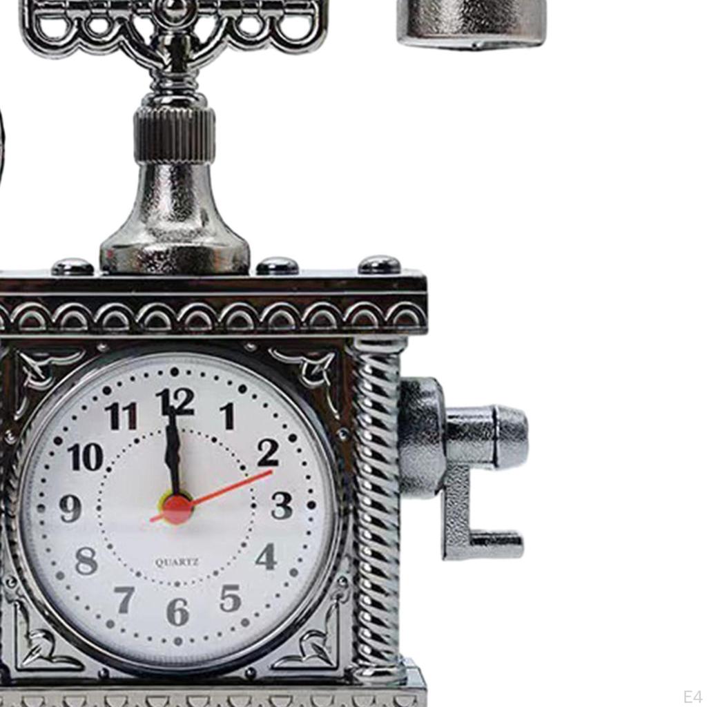 Antikes Telefon Tischuhr Design Deko Objekt 16 x 5 18 cm Stilvolle Akzente für Zuhause und