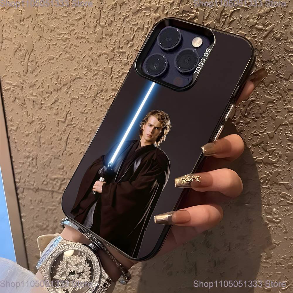 Custodia per Telefono Hayden Christensen A-Anakin Skywalker per iPhone 16,15,14,13,12,11,Pro,XS,Max,Plus Nera Opaca Caramellata Cover Antiurto