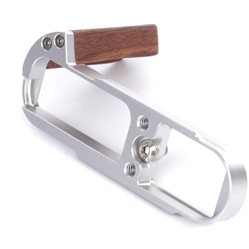 Wood And Metal Hand Grip With Quick Release Base Plate For Camera Enhances Comfort And Protections