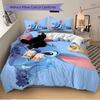 Stitch'S Playful Pose Printed 3pcs Bedding Set Soft Microfiber 1 Duvet Cover And 2 Pillowcases Home Bedroom Decor Xmas Gift K1491