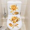 Creative Golden Floral Toilet Decal for Bathroom Washroom Background Decoration Self-Adhesive Removable