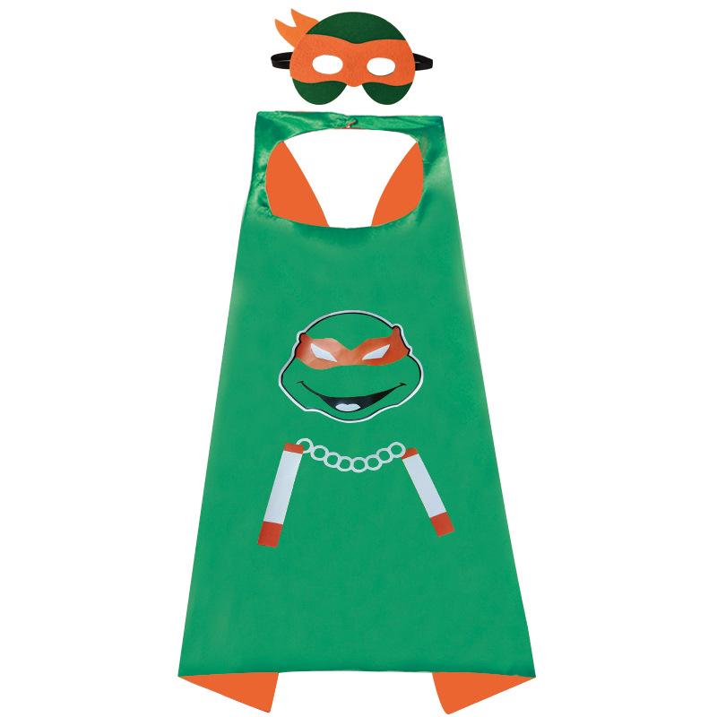Children s Double-Layer Ninja Turtle Cosplay Cape - Halloween  Christmas Costume 70*70cm