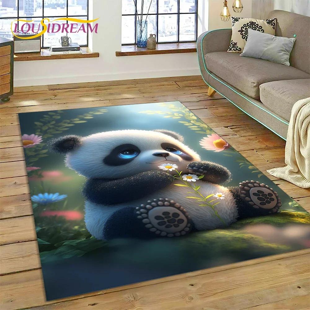 Cartoon Cute Panda Dream Animal 3D kobercový koberec do ložnice Obývací pokoj Domácí dekorace na pohovku, dětská hra Velká dekorační podložka na podlahu