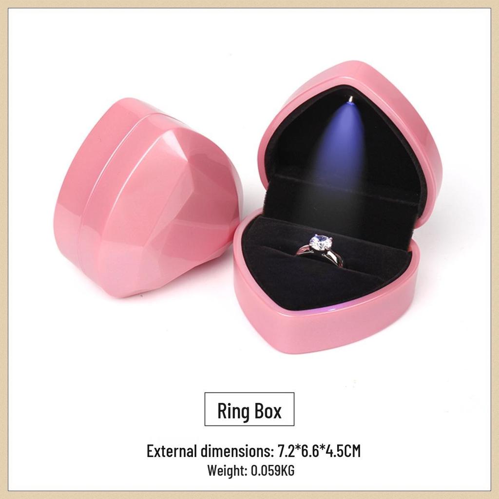 Herzförmige Leuchtende Schmuckschatulle: Luxuriöse beleuchtete Ring- & Halsketten-Box