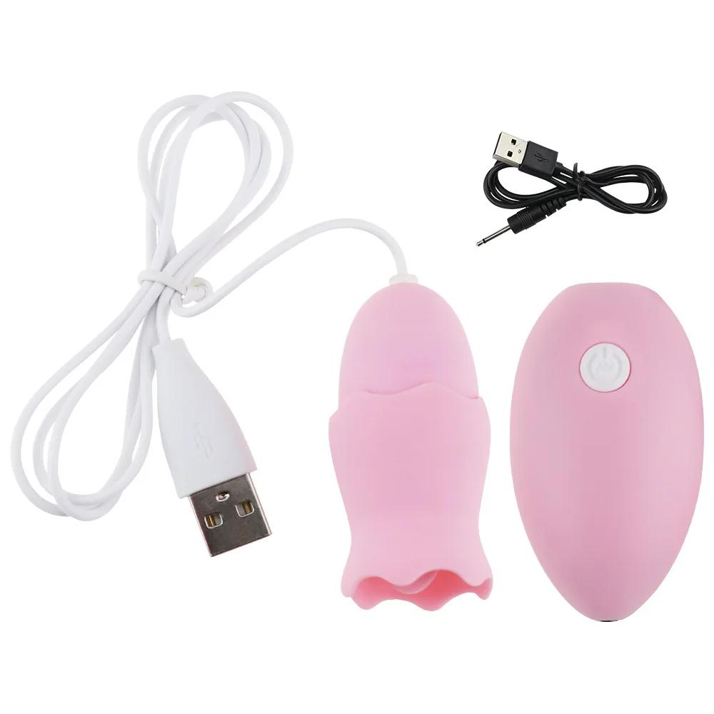 Vibrating Egg Sex Toys for Women G Spot Nipple Clitoris Stimulator Massager Vibrator Tongue Licking Jump Egg with Mouse Charging