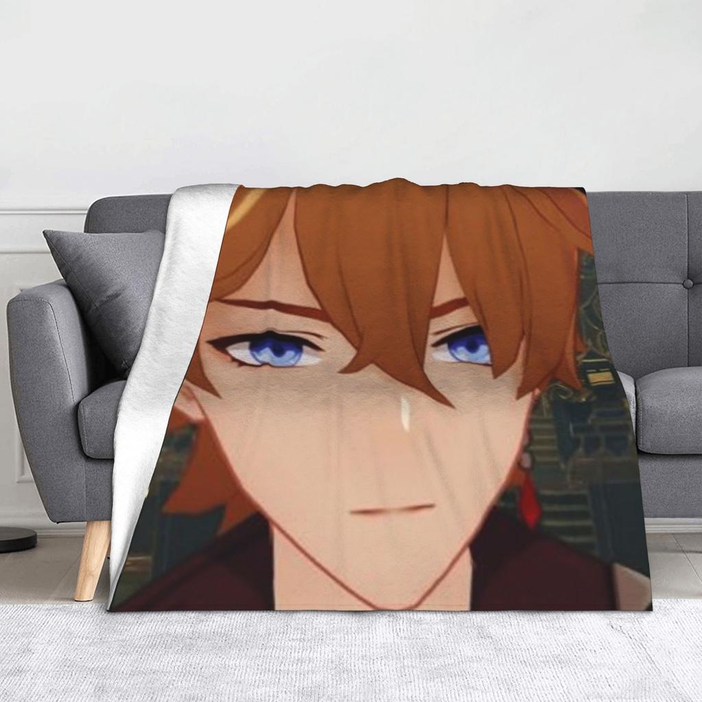 Genshin Impact Gorou Blanket Flannel Printed  Breathable Warm Throw Blankets for Bed Couch Plush Thin Quilt