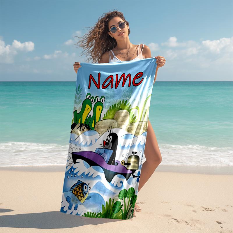 Personalized Customized Proof Beach Towel with The Little Mole Pattern - Soft, Absorbent,quick-drying,perfect Swimming,camping&bathing