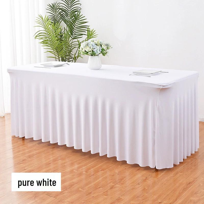 Elastic Table Cover for Wedding Banquet, 6FT Rectangular Skirt, Hotel Party