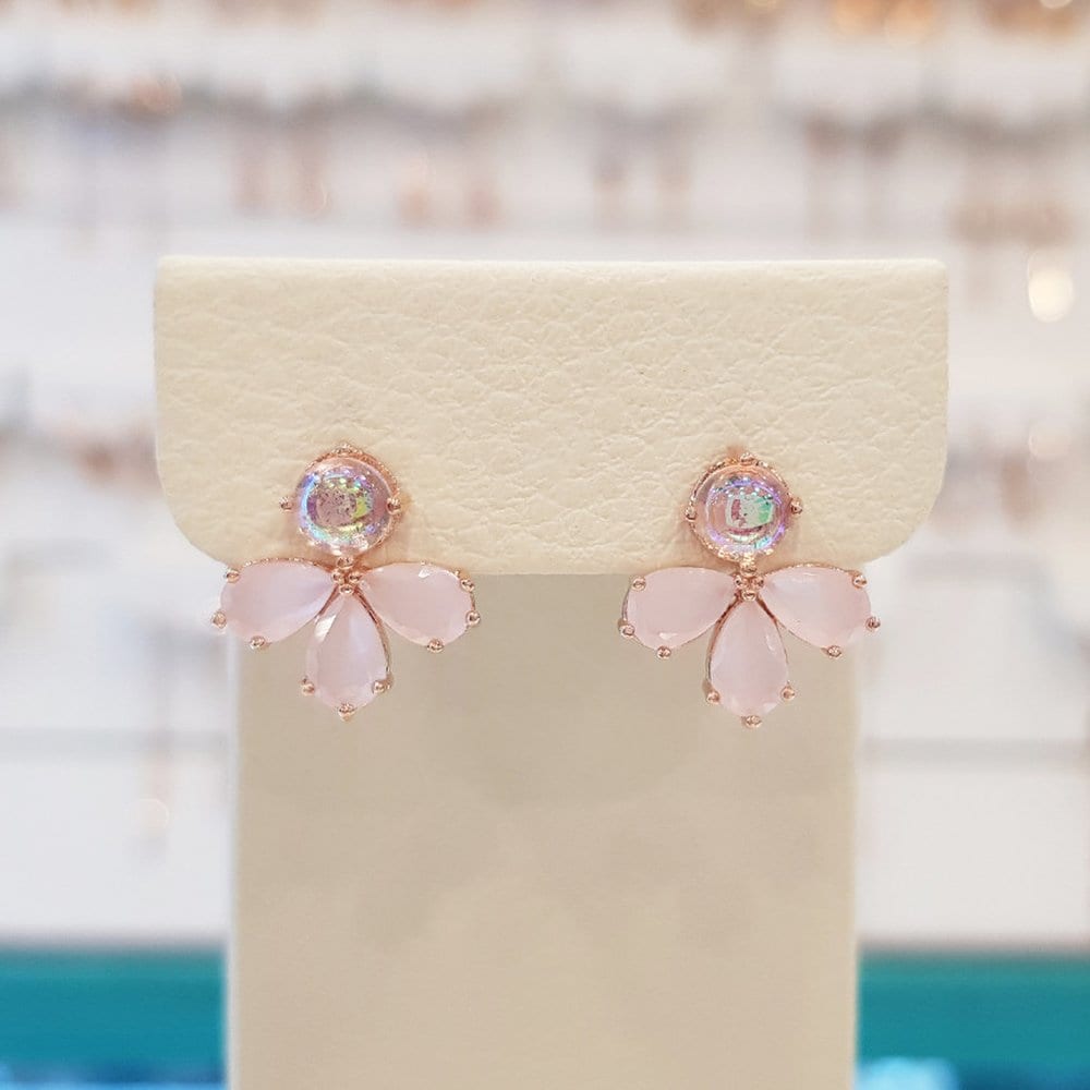 Earrings Pink Opal Bold Earrings (Spe599)
