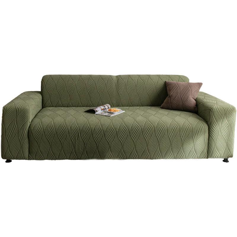 Nordic Solid Color Stretch Jacquard Fleece Sofa Cover – Dustproof & All-Inclusive