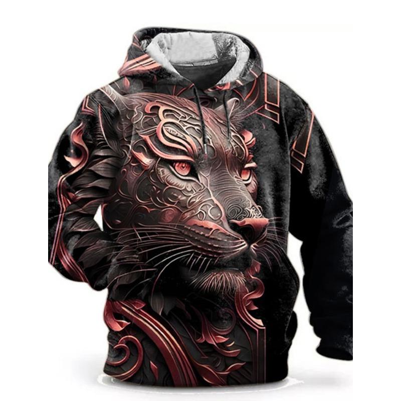 Kapuzenpullover mit langen Ärmeln - Gemustertes Kleidungsstück - Geeignet für Männer und Frauen - Streetwear lässiger lockerer Kapuzenpullover