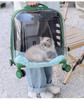 Transparent Pet Travel Suitcase & Stroller - Double-Layer, Airline-Approved for Cats & Dogs.