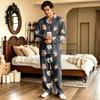 Unisex Casual Long Sleeve Long Pants Pajama Set for Home Lounging