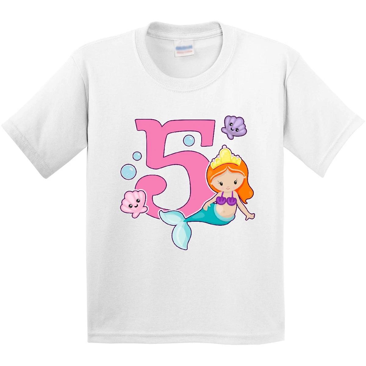 

Inktastic I Am 5 Years Old Birthday With Mermaid Youth kids boys T-Shirt Birthdays Five 120