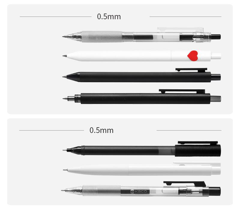 KACO Neutral Pen Black 0.5MM Refills Gel Ink Pens 7pcs Caneta Set Smooth Writing MI Pen For Office Home School Stationery
