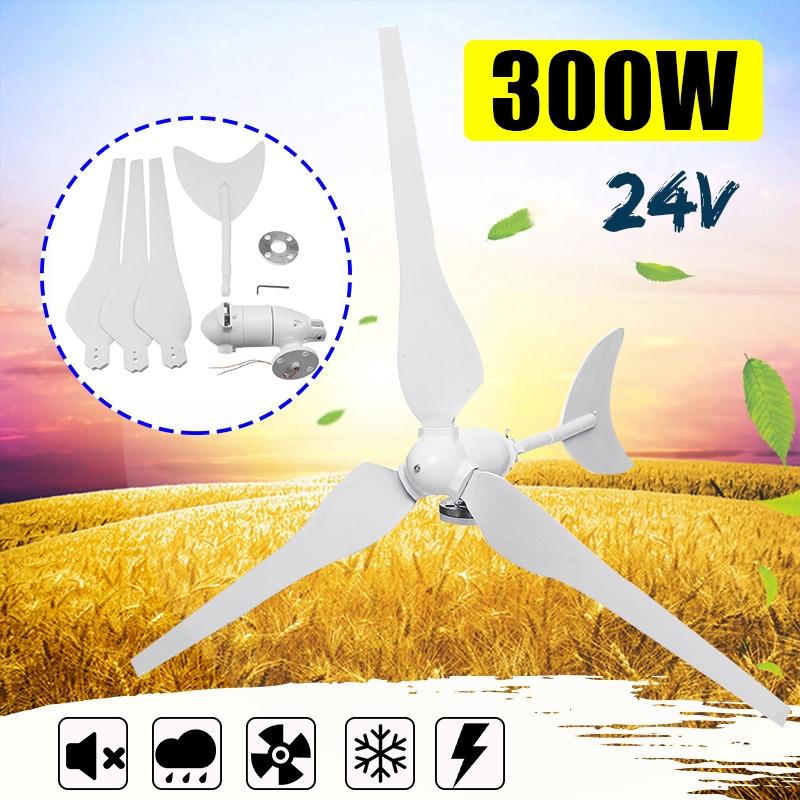300W Wind Generator Wind Turbines Wind Turbines Generator with 3 Nylon Fiber Blades for Home Solar Light Boat