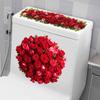 Romantic Red Rose Bouquet, Toilet Wall Stickers, Bathroom Decorative Wall Stickers