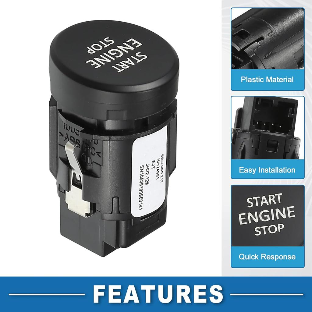 Push Button Starter Switch No.5ED905217 Engine Start Stop Switch Button for Skoda Karoq 2018-2021 Black