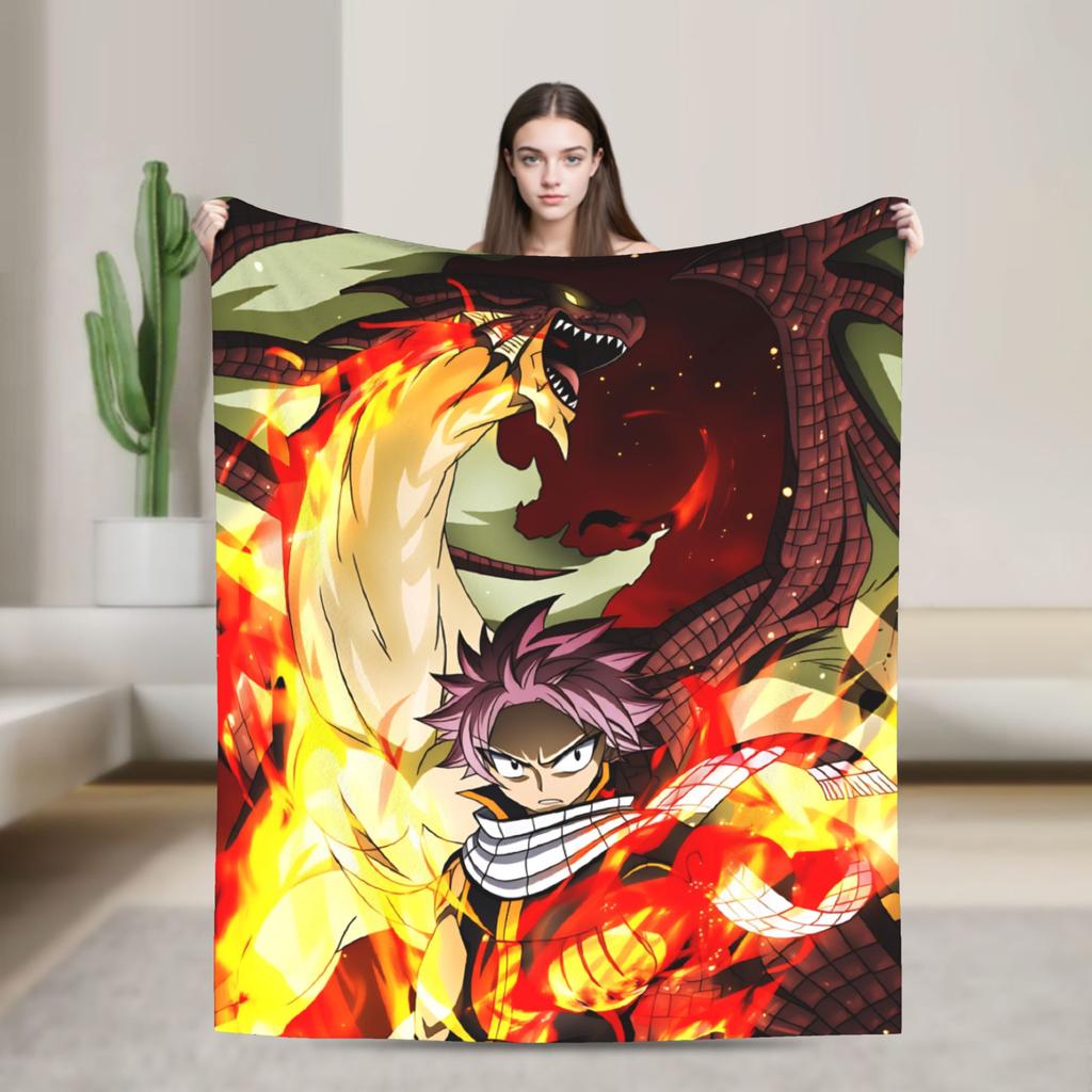 Fairy Tail Warm Soft Blanket Japanese Anime Travel Plush Throw Blanket Aesthetic Couch Chair Flannel Bedspread Sofa Bed Cover