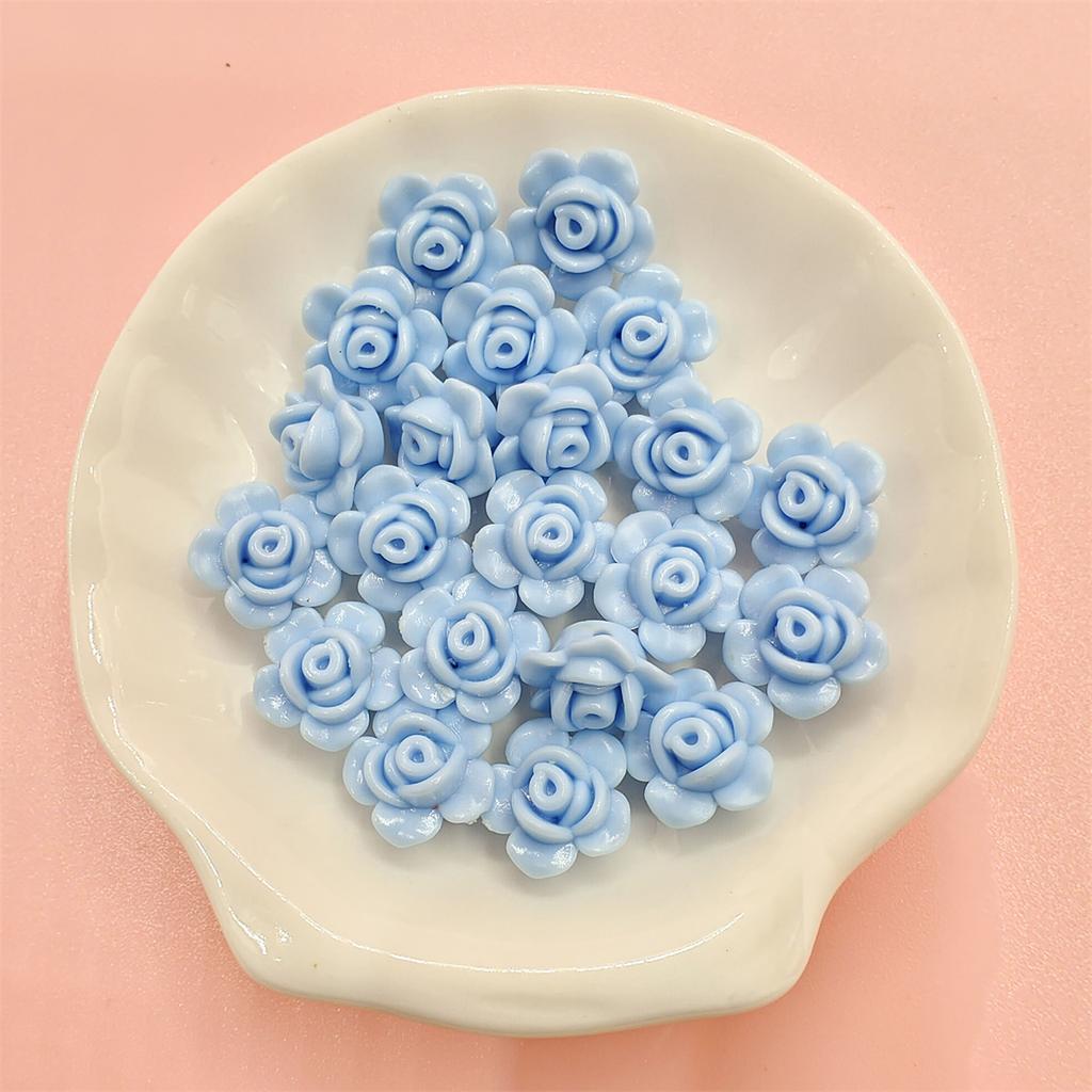 100 Stück Bonbonfarbene lose Perlen, Rosenblüten-Perlen, mehrfarbig, Schmuckzubehör, DIY-Perlen, handgefertigte Materialperlen zum Basteln
