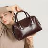Burminsa Cowhide Genuine Leather Pillow Tote Handbags For Women 2026 Luxury Designer Bowling Work Ladies Shoulder Crossbody Bags