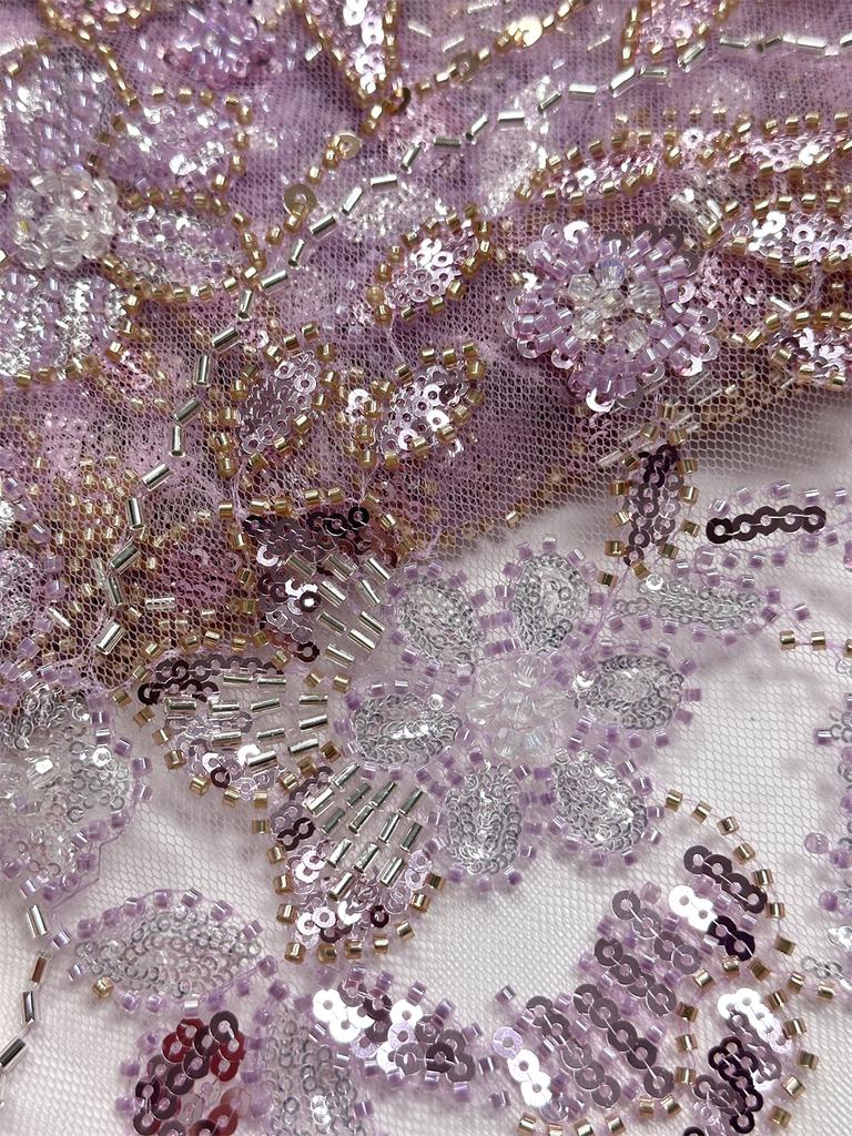 Green African Beaded Lace Fabric 2025 High Quality Nigerian Sequins French Tulle Fabrics Material For Wedding Party Dress Women