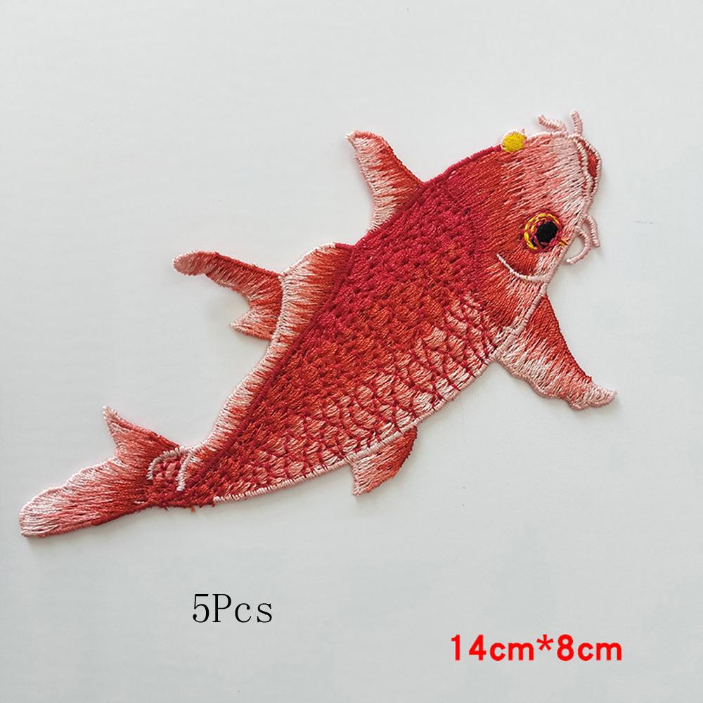 

5 шт., рыбные нашивки, ремонт, вышивка, аппликация, швейная одежда, платье, декор, аксессуар, сделай сам