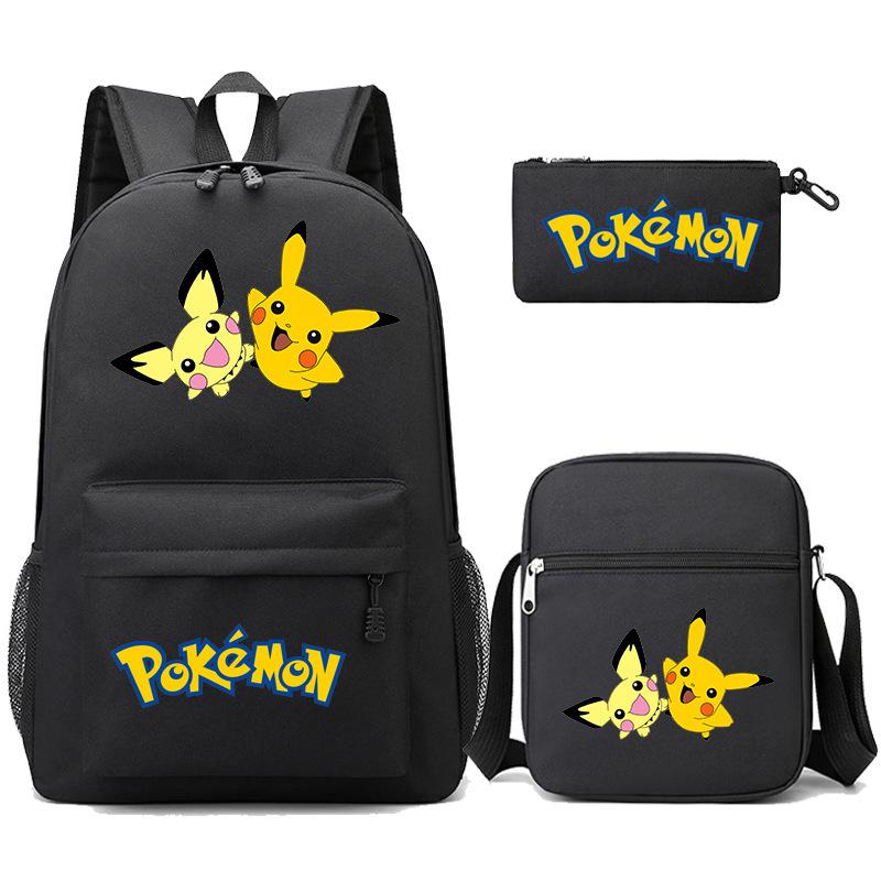 Backpack Teen Student School Bag Three-piece Pencil Case Crossbody Bag