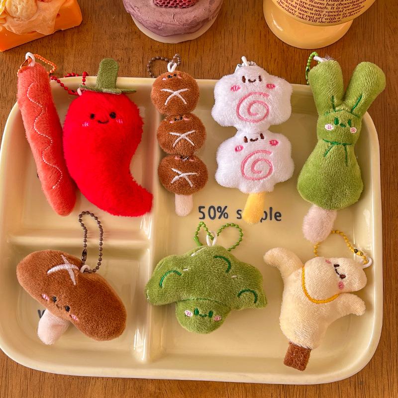 Cute Cartoon Kanto Cooking Doll Pendant Keychain Kawaii Simulation Food Filled Doll Backpack Decoration Pendant Accessories Gift