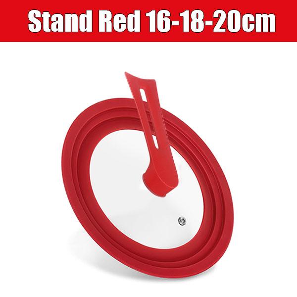Silicone Universal Pan Lid with Standing Handle Kitchen Pot Skillet Frying Pan Cover Cookware Tempered Glass Replacement Pan Lid