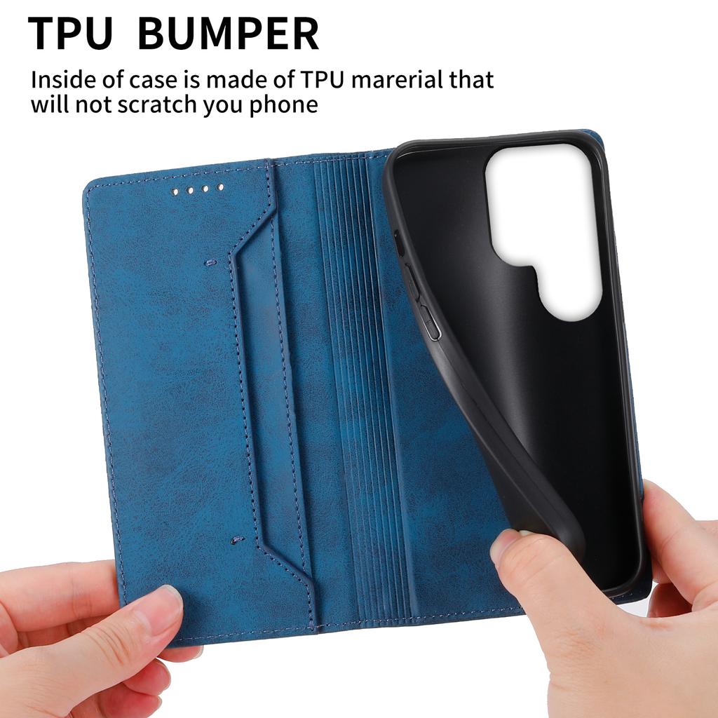 DF-05 For Samsung Galaxy S24 Ultra Case RFID Blocking PU Leather Phone Cover Wallet