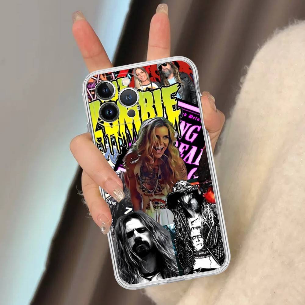 Retro Singer R-Rob Z-Zombie For IPhone 11 12 13 14 15 16 17 Pro Max Plus Air Transparent Clear Shockproof Case