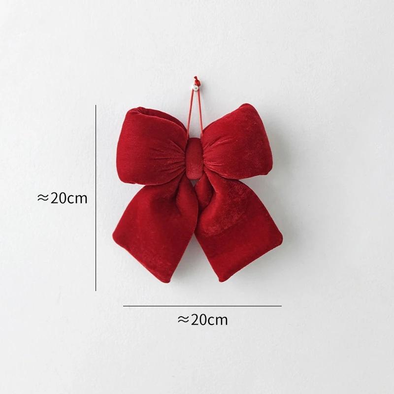 

Пушистый бархатный рождественский бант, елочное украшение, готовое DIY 3D украшение для праздничного рождественского декора, праздничный акцент для вечеринки, мягкая текстура As pictured
