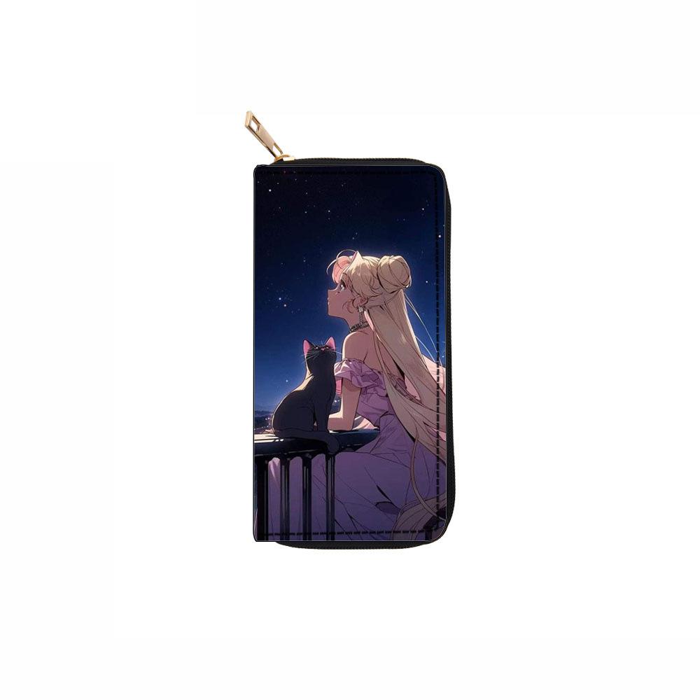 Cartoon Long Zipper Wallet Wallet Clutch Sailor Moon