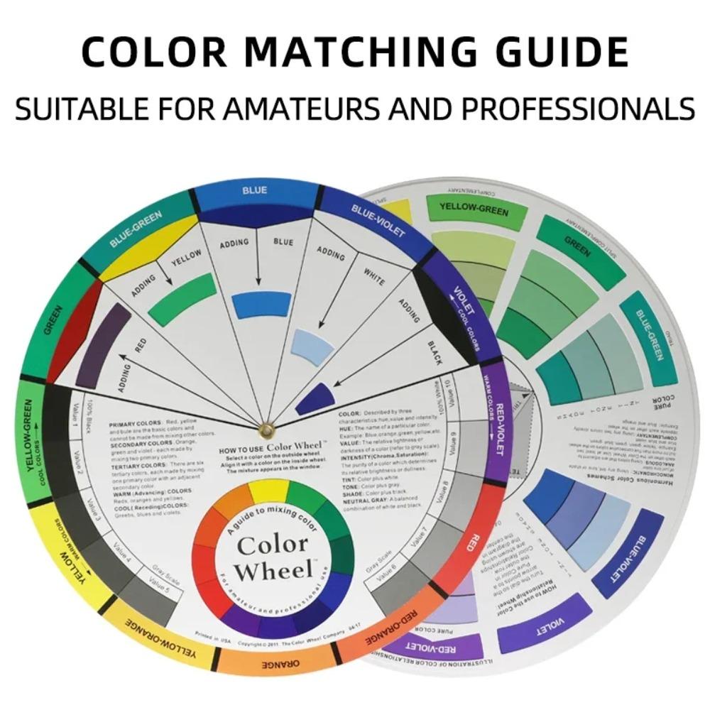 Rueda de Colores Creativa, Guía de Aprendizaje para Mezclar Pinturas, Herramienta de Enseñanza para Clases de Arte de Maquillaje, Pintura, Tatuaje, Tablero de Mezcla de Colores